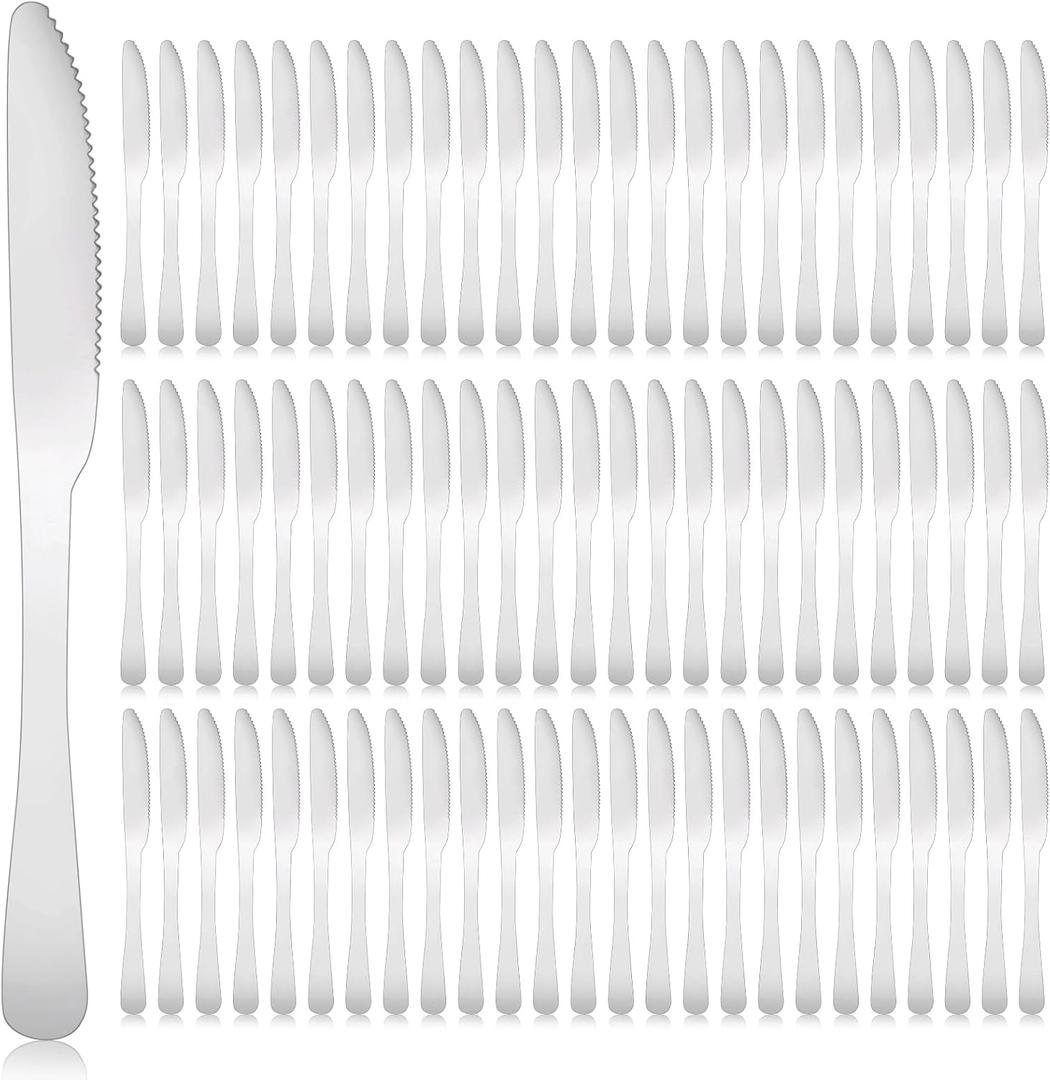 160-Piece Stainless Steel Dinner Knife Set: 8.7 Inch Serrated Table Knives, Perfect for Home, Restaurant, and Large Gatherings