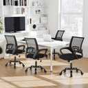 BestOffice Office Chair Ergonomic Cheap Desk Chair Mesh Computer Chair Lumbar Support Modern Executive Adjustable Stool Rolling Swivel Chair for Back Pain (Black)