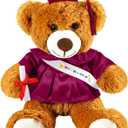 Foilswirl Graduation Bear 2026 with Gown Cap Tassel 9 Maroon Graduation Stuffed Animal Plush Bear Toy for Class of 2026 Prek Preschool Kindergarten High School College Graduate Gift
