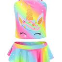 Akokvlar Two Pieces Swimsuit Mermaid Bikinis Tankini Bathing Suit for Little Girls 130