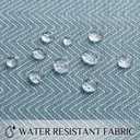 Softalker Outdoor Tablecloth Rectangle, Waterproof Linen Cotton Farmhouse Table Cloths with Tassel, Heavy Weight Wrinkle Free Boho Table Cover for Picnic Camping Dining - 55 x 70 Inch, Blue Stripe