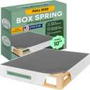 Greaton, 10 Full Size Box Spring Only for Full Size Bed  Amish-Made in The USA  Solid Wood Mattress Foundation with Stable & Quiet Support  Flat-Packed & Easy Assembly  White