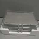 ProCase Earring Holder Organizer Jewelry Box with 3 Drawers, Acrylic Clear Earring Case with Adjustable Velvet Trays for Women - Grey, 3 Layers