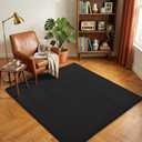 Amearea 4x4 Square Area Rugs for Bedroom Living Room, Modern Black Thickened Memory Foam Rug, Fluffy Indoor Washable Rug Non Slip Minimalist Carpet for Entryway Kids Boys Girls Dorm Nursery Room Decor