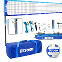 Volleyball Net for Backyard, Professional Portable Outdoor Heavy Duty Volleyball Net Set with Adjustable Aluminum Poles, Anti-Sag Design, Double Tension Adjuster for Beach, Grass |1680D Bag
