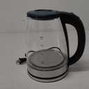 Electric Kettle Glass 2L, 1500W Fast Boiling Hot Water Boiler with Auto Shut-Off, LED Light, BPA-Free, Borosilicate Glass, Stainless Steel Interior, Wide Opening, Cordless Tea Kettle (Black and Silver)