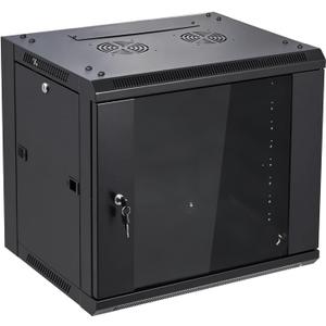 9U Wall Mount Server Cabinet Network Rack Enclosure Locking Glass Door by NETECABLE