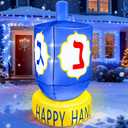 TURNMEON 4 Ft Hanukkah Dreidel Inflatable Decorations with Built-in 3 LED Lights,Chanukkah Blow up Yard Decor for Outdoor Indoor Yard Garden Lawn Home Holiday Party