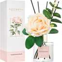 Cocorrina Reed Diffuser Set, Flower Reed Diffuser Sandalwood Rose 6.7 oz, Scented Diffuser with Sticks Home Fragrance Essential Oil for Bathroom Shelf Decor, Living Room, Large Room, 1pack