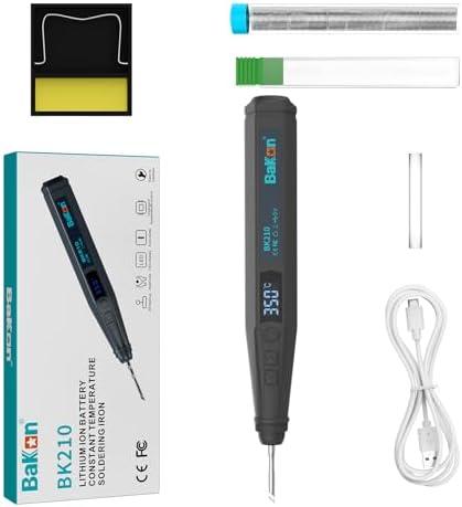BK210 Cordless Soldering Iron, Portable Solder Iron Kit, Micro Soldering Kit & Battery Powered Soldering Pen, Usb-Type-C Port, Lcd Digital (BK210-2024)
