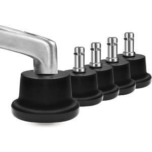 AXL Low Profile Bell Glides Replacement Office Chair, 1.45 inch (37mm) Height Chair Stool Swivel Caster to Fixed Stationary Castors, Replacement Chair Without Wheels- Set of 5 Pack (Low)