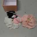 2 Pack Kids Hair Ties Holder for Airtag 2nd & 1st, Cute Flower Hidden Hair Elastic Band Tracker Case for Girls (Pink White, Thick Hair)