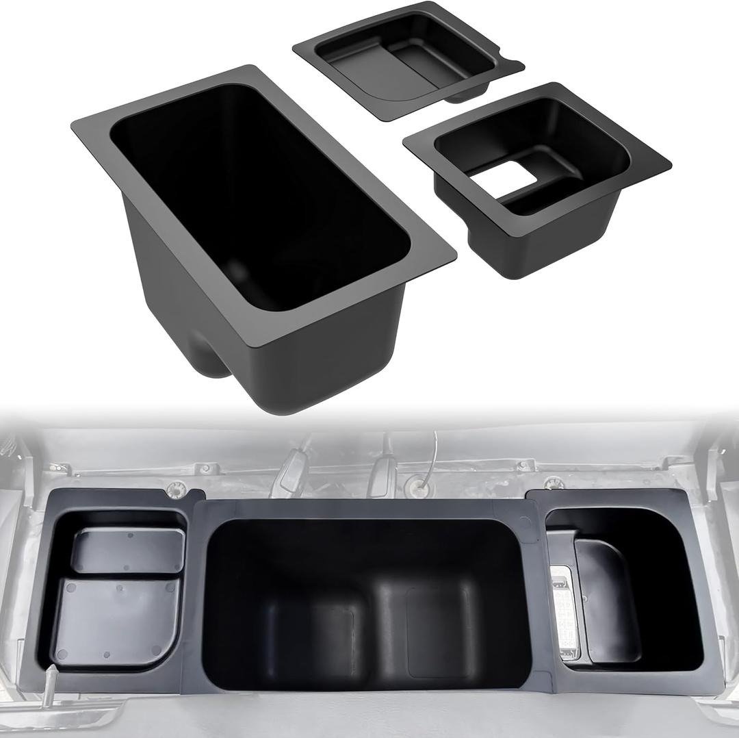 SAUTVS Under Seat Storage Box, Underseat Storage Bin Set Organizer Tray for Polaris Ranger 500 570 Mid Size 50" Wide 2015-2021 Accessories 3PCS