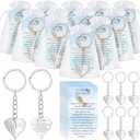 Ecally 40 Set Funeral Favors for Guest Celebration of Life Keychains Card Memorial Service Prayer Gifts for Family Church Decoration (Angel)