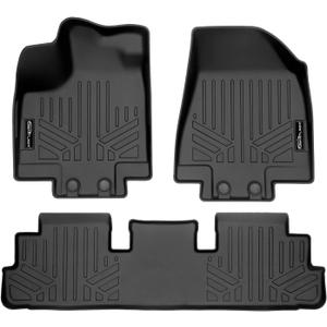 SMARTLINER Custom Fit Floor Mats 2 Row Liner Set Black Compatible with 2022-2023 Nissan Pathfinder (7 Passenger Models Only)