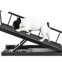 Chasing Tails Dog Ramp for Bed - Pet Ramp for Small/Large Dogs, Paw Ramp for Dogs and Cats, Adjustable Height from 10 to 20 Inches - Sturdy, with Side Rails for Additional Safety