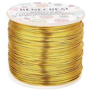 BENECREAT 9 10 12 15 17 18 20 Gauge Gold Aluminum Wire (18 Gauge,492 FT) Anodized Jewelry Craft Making Beading Floral Colored Aluminum Craft Wire for Garden, Model Making