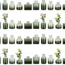 Glasseam Bud Vases in Bulk 40: Green Glass Vases for Centerpieces Cute Small Vases for Flowers Mini Decorative Tiny Centerpiece Table Decor Wedding Party Dining Room Decoration