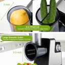 Upgraded 300W Electric Cheese Grater with 7 Stainless Steel Blades, Cheese Shredder Electric for Slicing, Shredding & Grinding Vegetables, Fruits and Nuts,Easy One-Touch Control