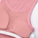 GKBK Tank Top for Women Built in Bra High Neck Ribbed Basics Tops Racerback Fitted Bra Tanks Pink XL (Pink, XL)