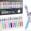 languo 120 Colors Multicolor Pen, 12PCS 10-in-1 Multicolor Ballpoint Pen Set, 0.8mm Tip Retractable Colored Pens for Drawing and Writing, School Office Art Supplies