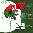 3 Pcs Artificial Geranium Flowers for Outdoors Fake Silk Faux Geranium Plant UV Resistant Fake Flowers for Outdoor Planters Garden Windowsill Balcony Courtyard Yard Porch Home Decor