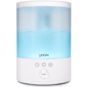 YOGIN Humidifiers for Bedroom Large room, Top fill 2.5L Ultrasonic cool mist Humidifiers for Baby Nursery and Plants, Up to 24 Hours, 24db Quiet, Night Light, Auto Shut Off, Easy Clean Humidifier