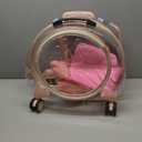 Pet Travel Backpack Carrier with Wheels, Dog Pram Carrier Pet Cat Backpack for Small Dogs, Breathable Multifunctional Cat Dog Transport Box Pet Stroller with Large Space (Color : Pink A)