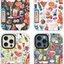 for iPhone 15 Pro Max Case [Military-Grade Drop Protection/Tropical Soft TPU Protective/Camera Protection/for Women & Girls]-Summer Vibes Cocktail Collage Design