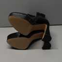 Women's Mid Calf Platform Boots Round Toe High Heel GoGo Short Boots Chunky Heel Comfortable Booties with Side Zipper for Ladies Sexy Cute (US 9, Black Patent)