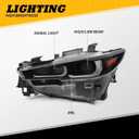 Left Headlight Assembly Compatible with CX5 CX-5 2022 2023 2024 W/Bulb w/o AFS Headlamp Driver Side Front Light 5078673000 KPF151040
