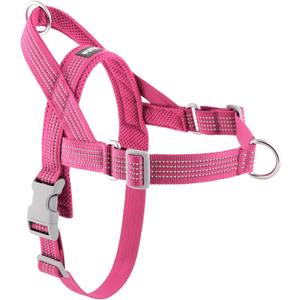 No Pull Dog Harness with Handle, Adjustable Soft Mesh Padded Reflective Walking Harness with Front Clip for Dogs Quick Fit No Escape for Training and Hiking (Pink, M)