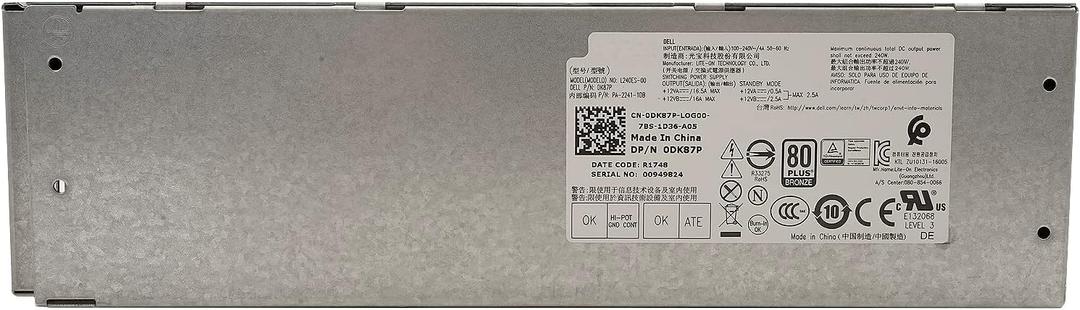 200W 240W Power Supply Replacement for Dell Inspiron 3430 3460 3470 3880 SFF Optiplex 3040 3046 3250 3650 3656 5040 7040 Small Form Factor(SFF) Mini Tower(MT)