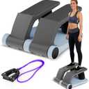Air Stepper Exercise Machine with Resistance Bands, Stair Stepper with LCD Monitor, Adjustable Resistance Cardio Trainer for Home Workout, Compact Fitness Equipment, 300 lbs Weight Capacity