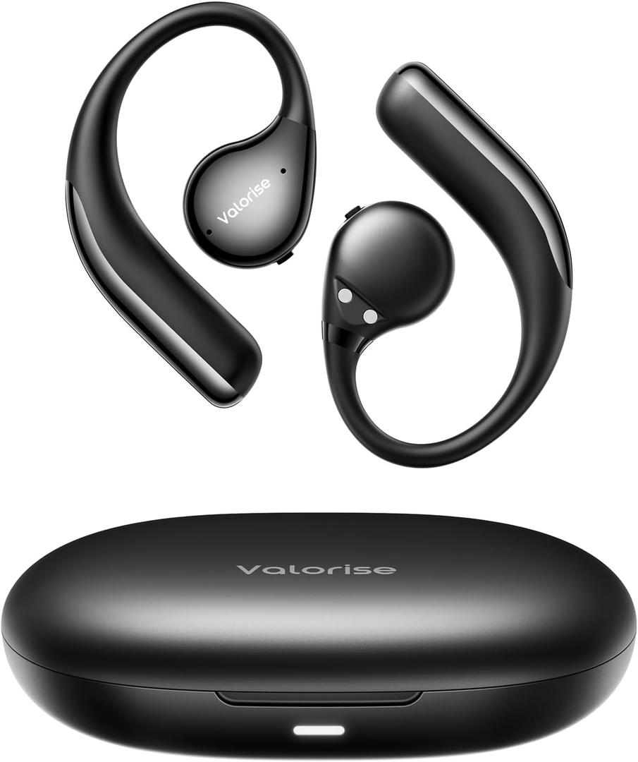 T60 True Wireless Bone Conduction Headphones, OWS Open Ear Earbuds with Earhooks, Bluetooth 5.4, Deep Bass, Lightweight & Sturdy, 25Hrs Playtime, IPX6 Waterproof, for Cycling Yoga Gym Workouts