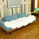 Genuine Sheepskin Rug New Zealand Luxury Lambskin Rug, Natural Fluffy Sheepskin Throw for Bedroom Living Room Children's Room - Premium Area Rug Chair Cover (26 Feet, Cream White)