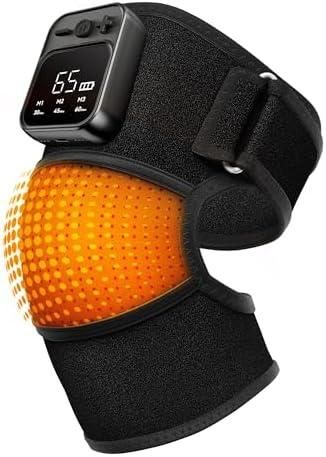 KlugPop Knee Massager with Heat for Pain Relief PLUSwarm 5.0[2025 Upgraded] - Electric Cordless Heated Knee Brace with 6 Heat Levels and 3 Vibration Massage Mode, Gifts for Men Women - V0912A