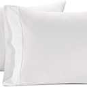 Lane Linen 100% Cotton Pillowcovers, Pillow Cases Standard Size Set of 2, Fits Standard & Queen Pillows, Luxury 450 Thread Count Sateen Cotton Pillowcases, Soft & Breathable - White Pillow Covers