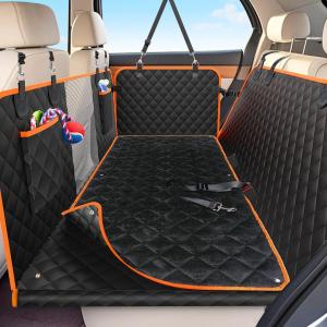 Dog Car Seat Cover for Back Seat with Hard Bottom, 2025 Upgraded Waterproof Dog Seat Extender Holds 465lbs, Anti-Scratch Hammock with Four Season Cushion, Safe and Easy to Clean (Large)