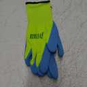 MUD Super Grip Latex Coated Palm Garden Work Gloves, Water Resistant, Polyester Knit Shell, Elastic Knit Wrist, Lime Green/Blue, Medium (SM7187G/M)