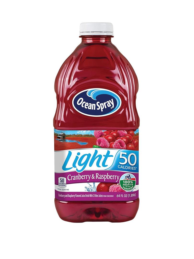 Ocean Spray Cran50 Cranberry Raspberry Juice Drink, 64 Fl Oz Bottle (Pack of 8), Best Before 07 September 2025 