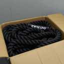 MarKnig Heavy Battle Ropes 1.5 inch 30 ft- Polyester Workout Rope Full Body Workout Equipment for Crossfit Training, Home Gym or Fitness Exercise, Building Muscle, Black…