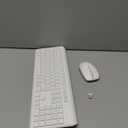 Wireless Keyboard and Mouse Combo, Full Size Silent Ergonomic Keyboard and Mouse, Long Battery Life, Optical Mouse, 2.4G Lag-Free Cordless Mice Keyboard for Computer, Mac, Laptop, PC, Windows(White)