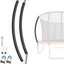 1PCS Trampoline Curved Pole, Universal Trampoline Pole Replacement Enclosure Pole to Fit 8-16FT Curved Pole Trampoline Frame, Includes Foam Sleeve and Hardware for 2 Installation Options