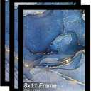 Fxojyvo 8x11 Picture Frame Set of 3, Black Frame for 8 x 11 Inch Picture Poster Photo, Light Weight and High Transparent 8 by 11 Frame for Wall - 3 Pack/Black/8"x11"