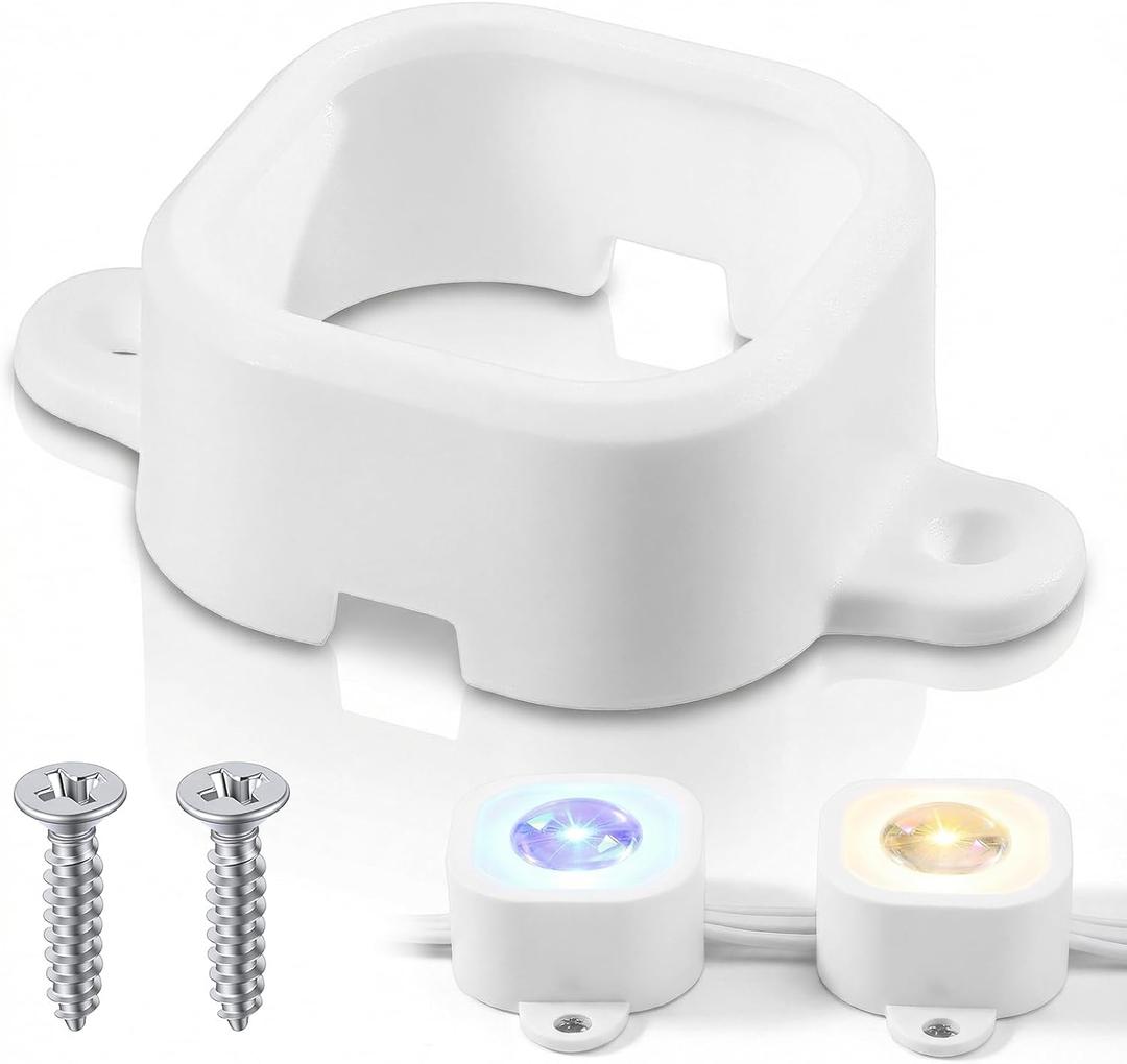 60 Pcs Light Clips Compatible with Govee Outdoor Lights H706, White Permanent Light Brackets with Screws, Mounting Brackets for Govee Pro, No Adhesive Needed for Soffit and Eaves
