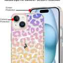 SAKUULO Magnetic for iPhone 15 Case Colourful Leopard Print Pattern [Compatible with MagSafe] [with Screen Protector] Wireless Charge Strengthen Protection Cover, Colourful Leopard (6.1")