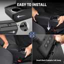 YJYWZH Car Armrest Storage Box for Hyundai Accent Solaris Verna 2017-2020 Double-Layer Car Center Console Armrest Box with 6 USB Ports and Cup Holder for Car Accessories(Black Thread)