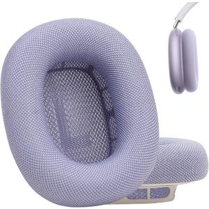 Purple Replacement Earpads Compatible with AirPods Max with Breathable Mesh Fabric, Memory Foam& Gel (2024 Purple)