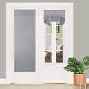 PI Blackout French Door Curtain,Privacy Thermal Insulated Door Window Curtain for Glass Door/Front Door/Sliding Door/Patio Door 1 Panel (W30XL68,Light Grey)